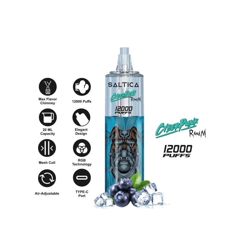 Saltica Cyberpunk 12000 Blueberry Ice Disposable Vape Bar