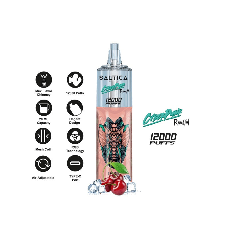 Saltica Cyberpunk 12000 Cherry Ice Disposable Vape Bar