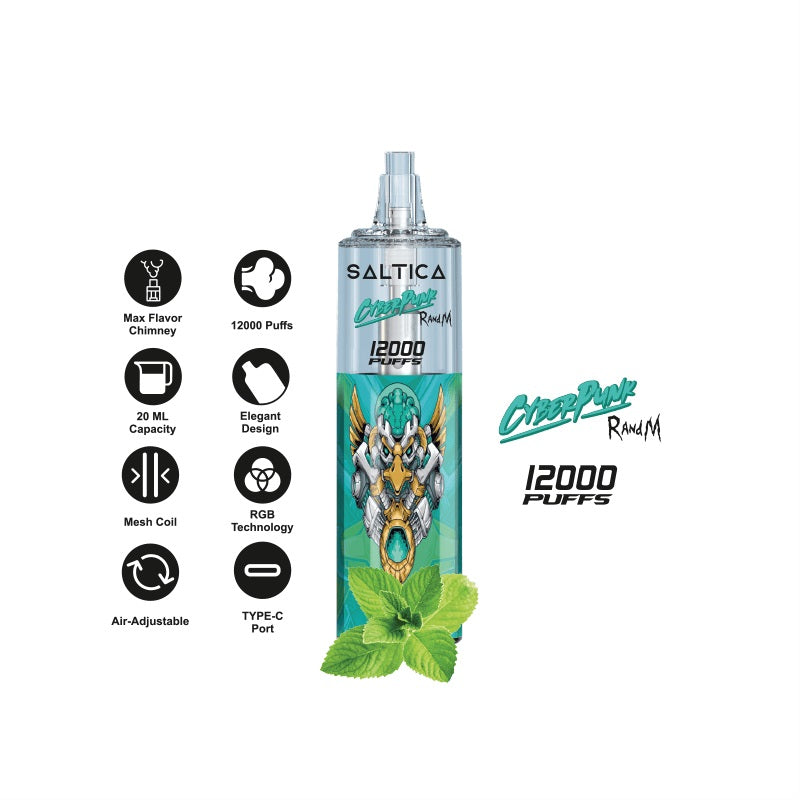 Saltica Cyberpunk 12000 Mint Menthol Disposable Vape Bar